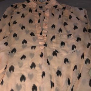 Sheer fashion top with hearts